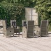 Gossi set mobilier de gradina cu perne, 7 piese, negru/gri, poliratan