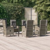 Gossi set mobilier de gradina cu perne, 7 piese, negru/gri, poliratan