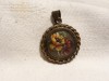 MEDALION splendid 1900 FLORI de CAMP pictat manual FRANTA delicat RAR de efect, Alama