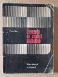 ELEMENTE DE ANALIZA SINTACTICA DE SORIN STATI, EDP, BUCURESTI, 1972 , 188 pag