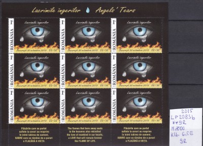 2015 Lacrimile ingerilor, LP2085b, minicoala, MNH foto