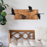 Decoratiune de perete, Goose, lemn/metal, 90.5 x 34.5 cm, negru/maro, Enzo
