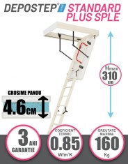 Scara pod DEPOSTEP STANDARD PLUS SPLE pliabila din lemn H max 310 cm