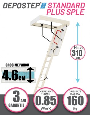 Scara pod DEPOSTEP STANDARD PLUS SPLE pliabila din lemn H max 310 cm foto