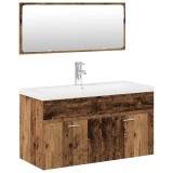 Cumpara ieftin Set mobilier de baie, 3 piese, lemn vechi, lemn prelucrat