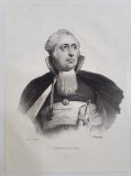 RUTGER VAN SCHIMMELPENNINCK , OM POLITIC OLANDEZ , LITOGRAFIE , DESEN de MAUZAISSE , litografiat de C. MOTTE , INCEPUT DE SECOL XIX