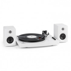 Auna TT-PLAY, gramofon, 2 difuzoare stereo (3 &amp;amp;quot;/ 10W) BT 33 1/3 ?i 45 rot. / min., alb foto