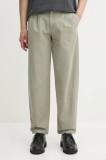 A.P.C. pantaloni de bumbac pantalon willow culoarea verde, drept, COGBJ.F08486
