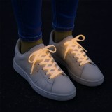 Sireturi roz fosforescente pentru incaltaminte, lumineaza galben, 1.25 m, textil