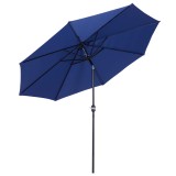 Outsunny Umbrelă pentru Grădină &Phi;300cm, St&acirc;lp Demontabil, Metal și Poliester, Albastru | Aosom Romania