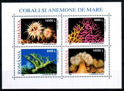 Romania 2002, LP 1577, Corali si anemone de mare (II), bloc, MNH! LP 7,60 lei foto