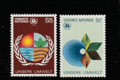 Natiunile unite-UNO Viena 1982-mediul nostru,serie 2 valori,dant., MNH,Mi.24-25 foto