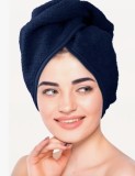 Prosop turban pentru par, bumbac 100%, bleumarin