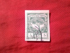 Timbru - BATUMI 1919 5r verde nedantelat stampilat