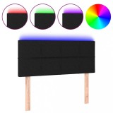 Cumpara ieftin Tablie de pat cu LED, negru, 80x5x78/88 cm, textil