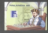 Guinee Bissau 1988 Chess Finlandia perf. sheet Mi.B274 used TA.125, Stampilat