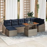 vidaXL Set de canapele pentru grădină 8 pcs Gri Rattan poli 3358607