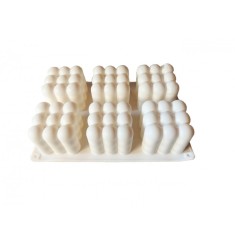 Forma silicon 6 cavitati, Piese lego, pentru prajituri turnate, Alb, 22 cm, 248COF