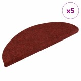 VidaXL Covorașe scări autoadezive 5 buc. roșu, 56x17x3 cm stil punch