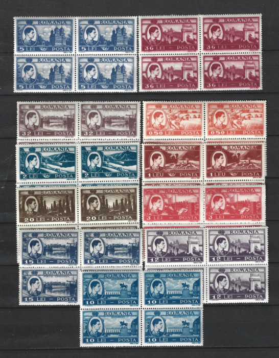 ROMANIA 1947 - MIHAI - VEDERI, BLOCURI, MNH - LP 219