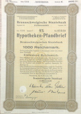 1000 Reichsmark titlu de stat Germania 1941 foto