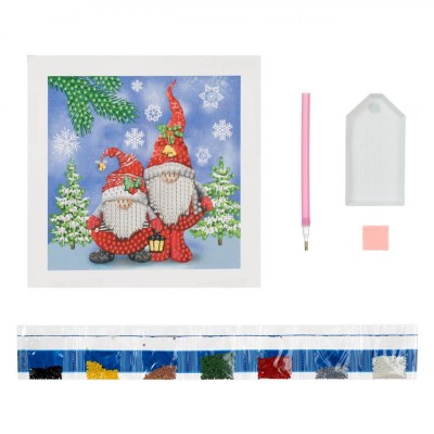 Set Creativ Crăciun, Gnome, 18x18cm, Multicolor, 7 Culori foto