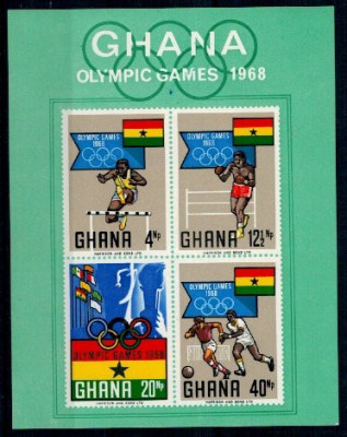 Ghana 1969 - Jocurile Olimpice, bloc ndt neuzat foto