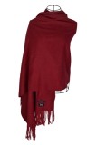 Fular dama uni 24U, 180x70cm, rosu bordo, Marime universala