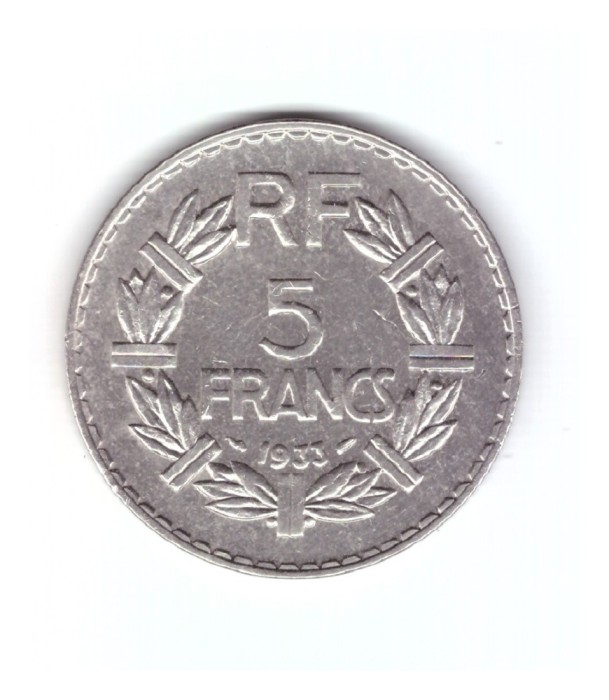 Moneda Franta 5 francs/franci 1933, stare buna, curata