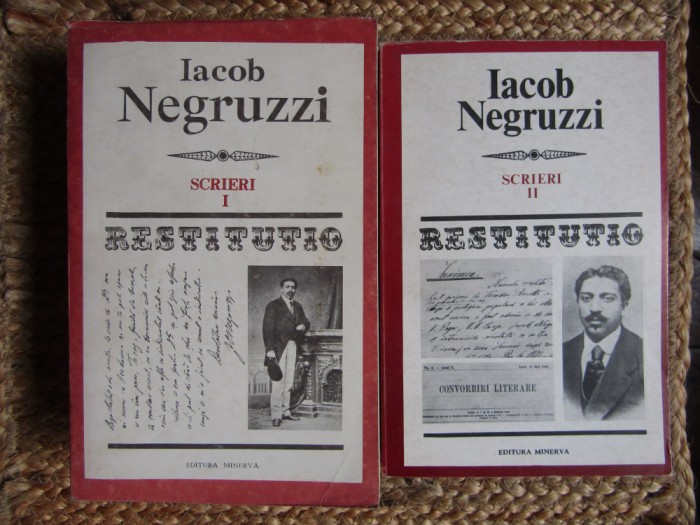 IACOB NEGRUZZI - SCRIERI ALESE 2 volume CU DEDICATIE SI AUTOGRAF