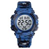 Ceas copii, Pentru baieti, Skmei, Sport, Digital, Alarma, Cronometru, Alarma, Camuflaj, Albastru