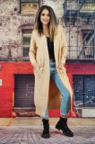 X750-9 Cardigan lung cu buzunare laterale