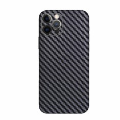 Folie autocolanta Skin, pentru iPhone 15, carbon negru, protectie spate