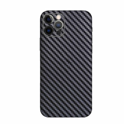 Folie autocolanta Skin, pentru iPhone 15 Plus, carbon negru, protectie spate si laterale foto