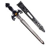 Sabie Gotica cu maner negru si teaca, Plastic, ATU-084533, Oem