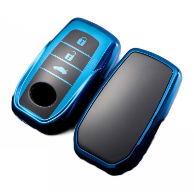 Husa Cheie Toyota Yaris Cross 2022-2023, 3 Butoane, Tpu, Albastra foto