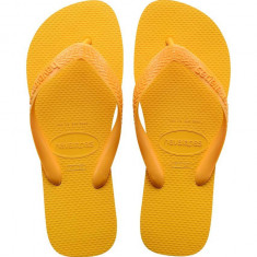 Havaianas slapi TOP femei, culoarea galben, cu toc plat, 4000029.1740