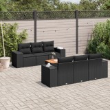 Cumpara ieftin Set canapele de grădină cu perne, 7 piese, negru, poliratan