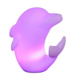 Veioza LED RGB Hoff Delfin, 7 moduri de iluminare, alba, moderna