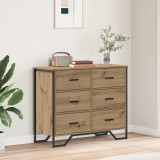 vidaXL Comodă din Stejar Artizanal 91x35.5x74.5 cm Lemn Inginerizat