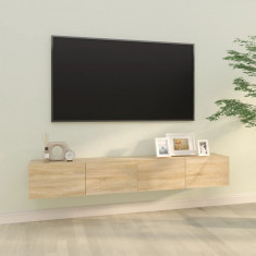 vidaXL Dulapuri TV de perete 2 buc. stejar 100x30x30 cm lemn compozit foto