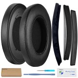 Set 2 bureti + Banda superioara pentru casti Razer Kraken 7.1 V2 Pro / V2, Over-Ear - Negru, Spuma cu memorie, Piele ecologica