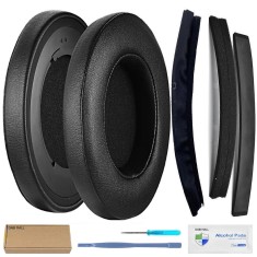 Set 2 bureti, Burete protectie banda superioara pentru casti Razer Kraken 7.1 V2 Pro / V2, Over-Ear - Negru - Spuma cu memorie - Piele ecologica
