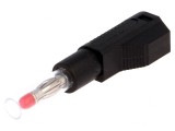 Mufă banană 4mm neagră cu izolaţie 32A