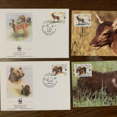 italia - serie 2 timbre MNH, 2 FDC, 2 maxime, fauna wwf