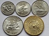 Set 5 monede 5,10,20,50 Seniti, 1 Pa&#039;anga 2015 Tonga, km#226-230, Australia si Oceania