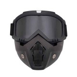 Cumpara ieftin Masca protectie fata Edman ND03 din plastic dur + ochelari ski, pentru sport, lentila neagra