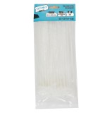 Set 100 bride plastic Detoolz 4.8x200 mm, albe, cu protectie UV