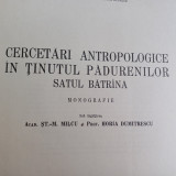 CERCETARI ANTROPOLOGICE IN TINUTUL PADURENILOR-SATUL BATRANA- ST.MILCU-1961 X2.