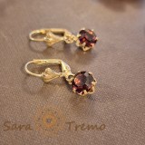 Cumpara ieftin Cercei placati cu aur 18K si cristal mobil mov imperial, SaraTremo